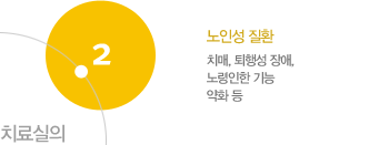 노인성 질환 - 치매, 퇴행성 장애, 노령인한 기능 약화 등